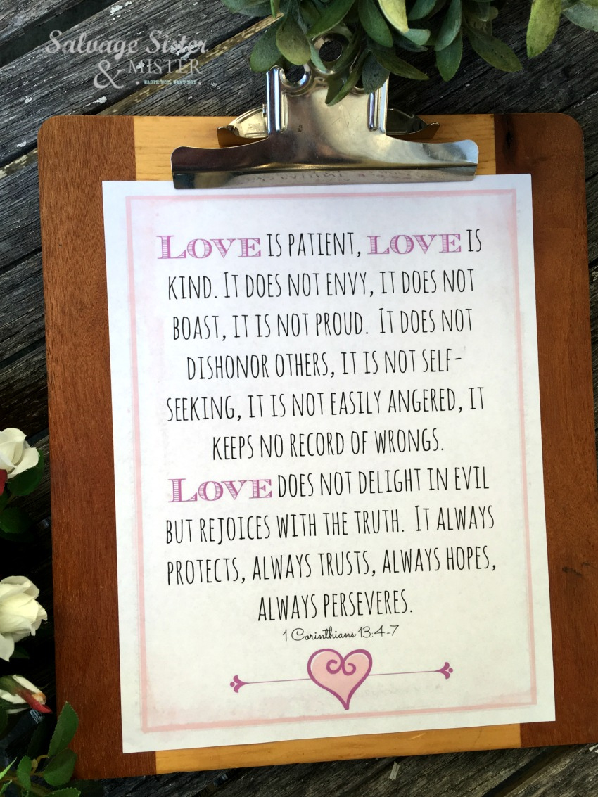 Love Is Free Printable - Salvage Sister And Mister for Love Is Patient Free Printable