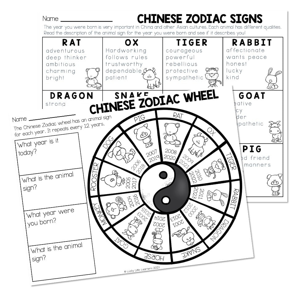 Lunar New Year - Chinese Zodiac Wheel Animal Signs intended for Free Printable Chinese Zodiac Wheel