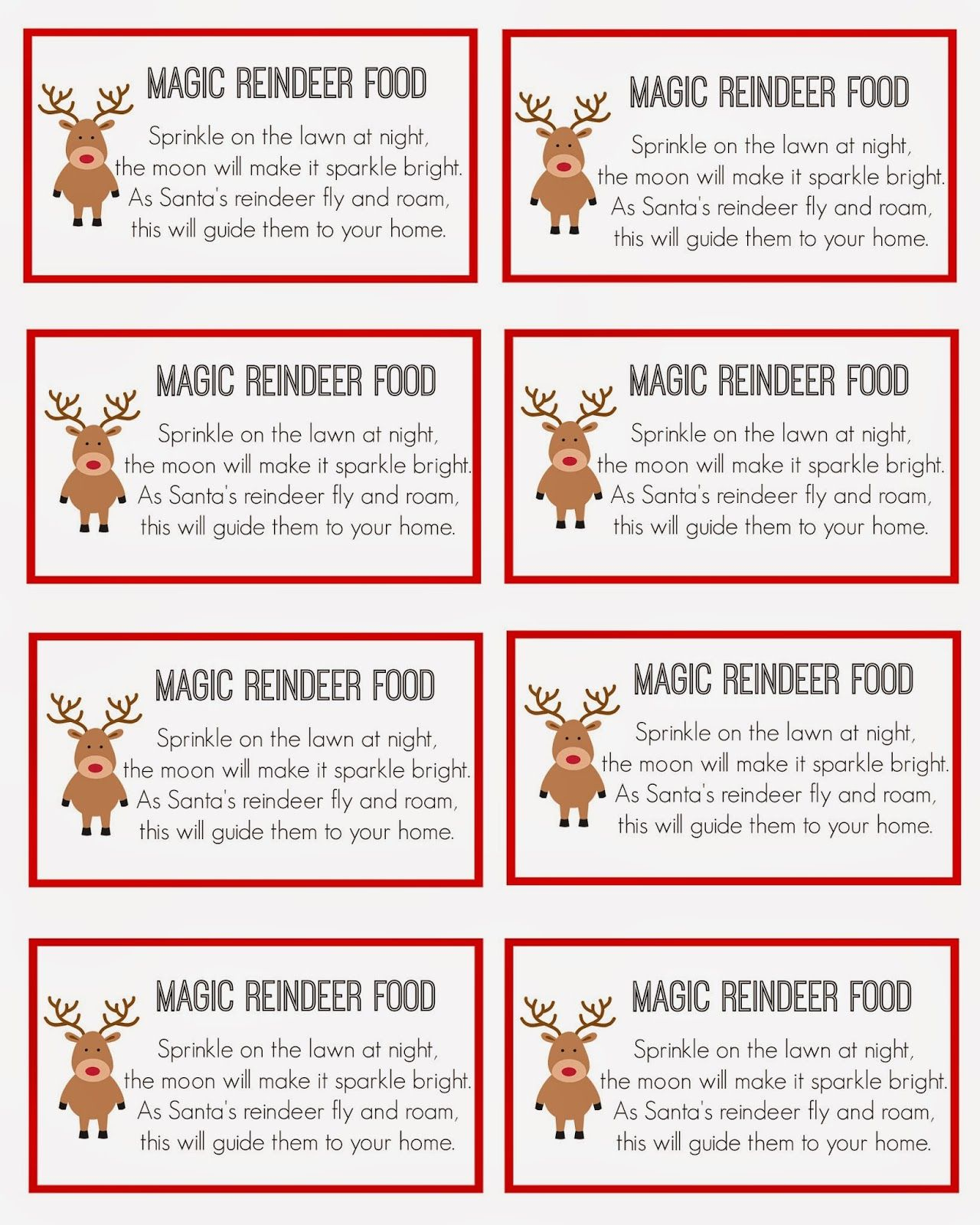 Magic Reindeer Food | Magic Reindeer Food, Reindeer Food Label regarding Free Printable Reindeer Dust Poem