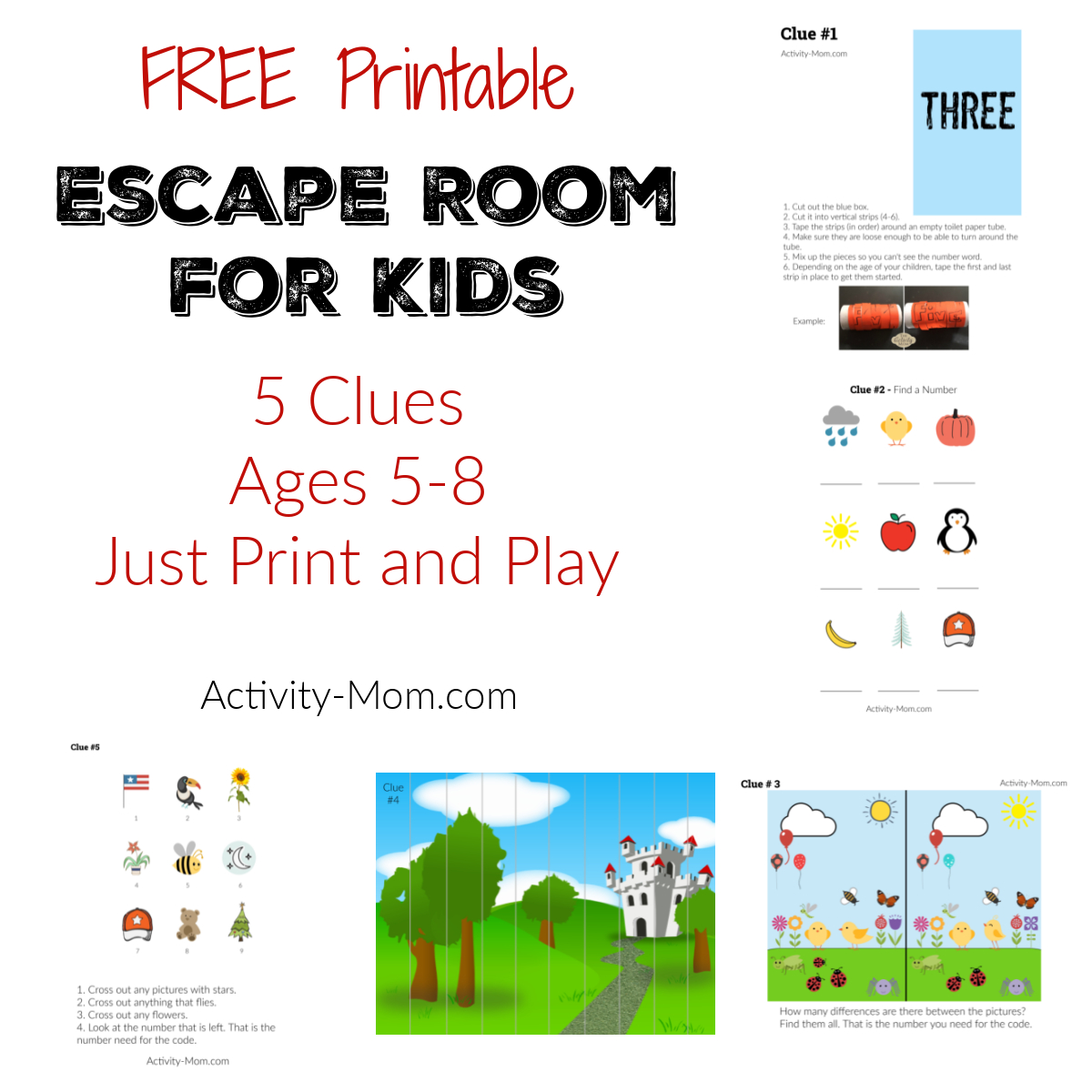 Make Your Own Escape Room Challenge For Kids (Free Printable in Free Printable Escape Room Game