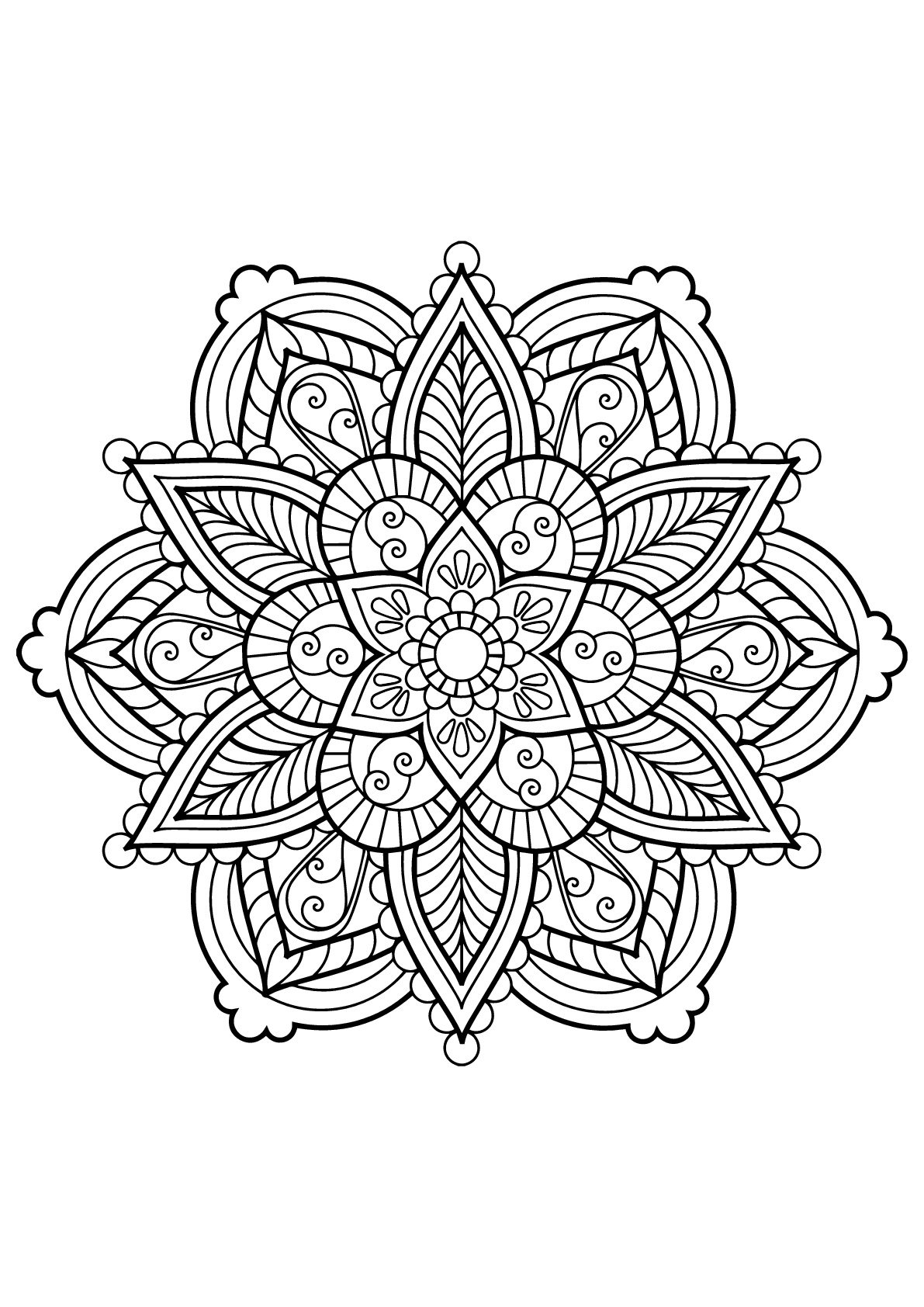 Mandala From Free Coloring Books For Adults - 28 - Mandalas Adult inside Free Printable Mandalas