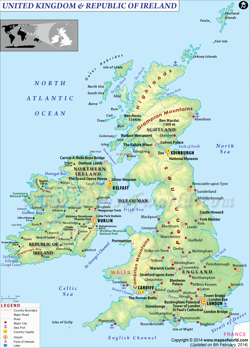 Map Of Uk And Ireland intended for Free Printable Map of Uk and Ireland