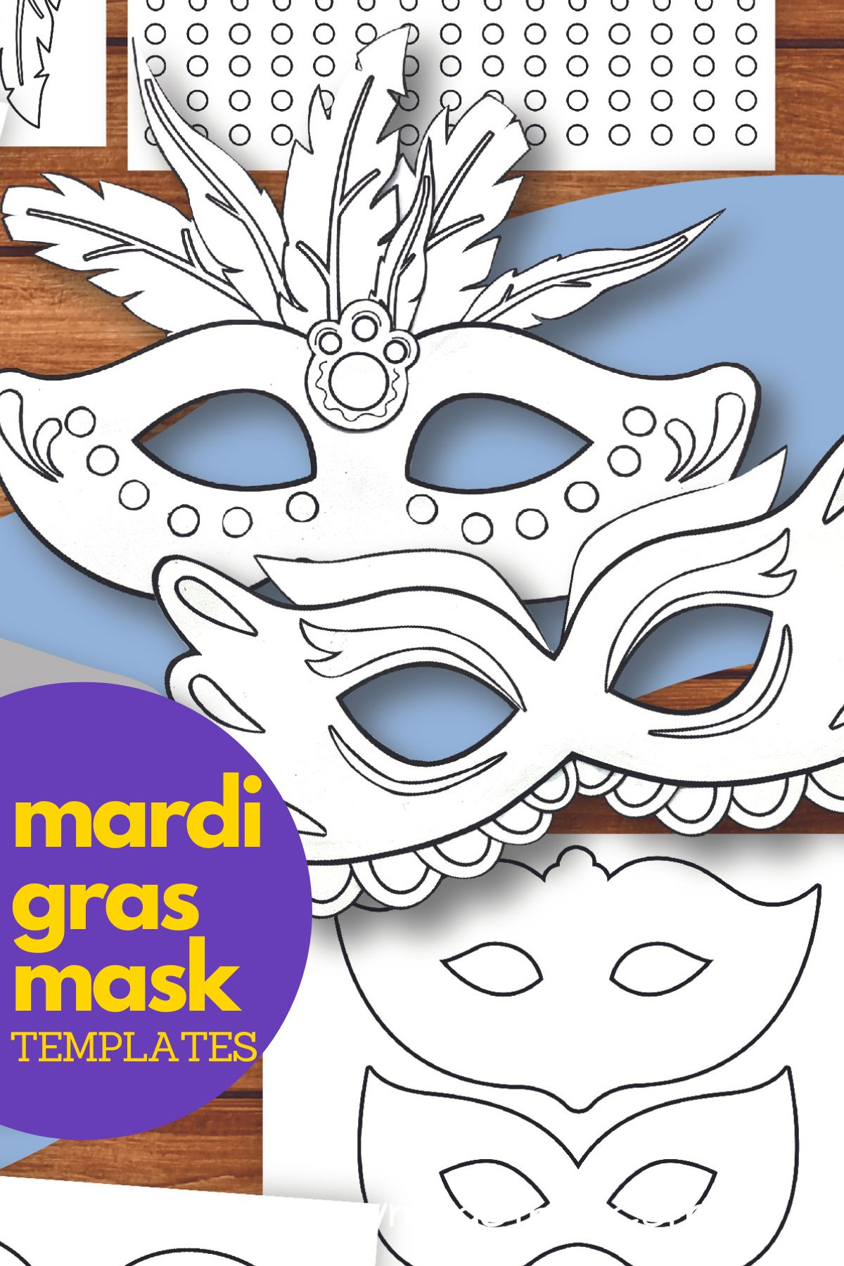 Masquerade And Mardi Gras Mask Templates (Free Printables) pertaining to Free Printable Masquerade Masks