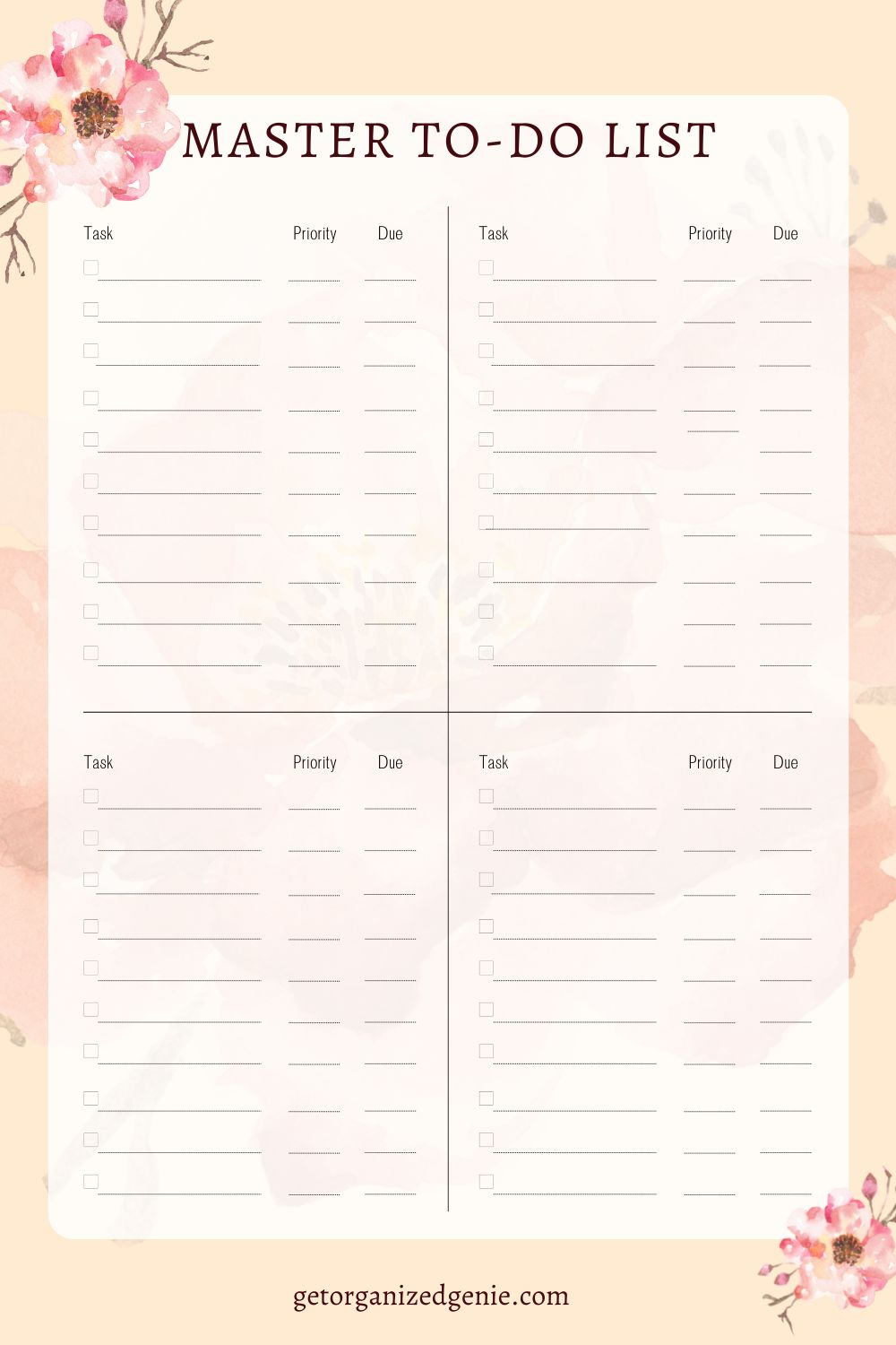 Master To Do List Template|Free Printable &amp;amp; Tips To Boost Productivity throughout Free Printable To Do Lists To Get Organized