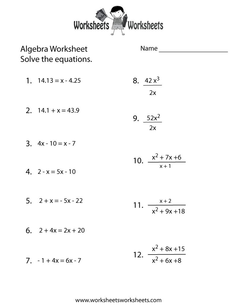 Math Ged Practice Test Worksheets | Algebra Worksheets, Pre inside Ged Math Practice Test Free Printable