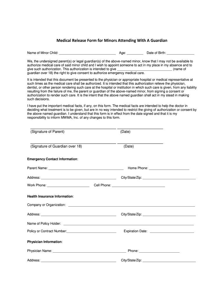 Medical Release Form Template - Fill Online, Printable, Fillable intended for Free Printable Medical Release Form