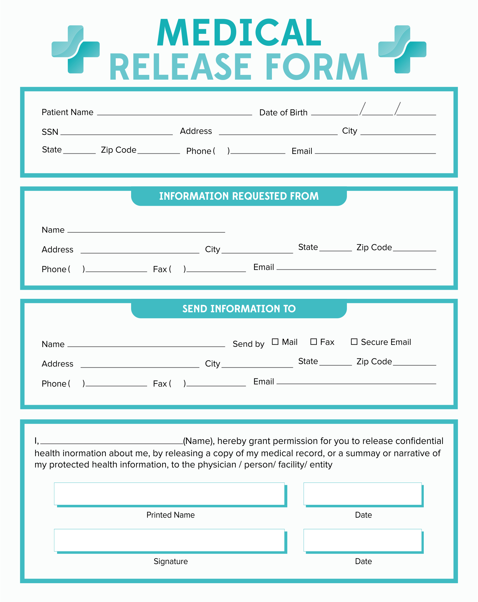 Medical Release Forms - 10 Free Pdf Printables | Printablee in Free Printable Medical Forms