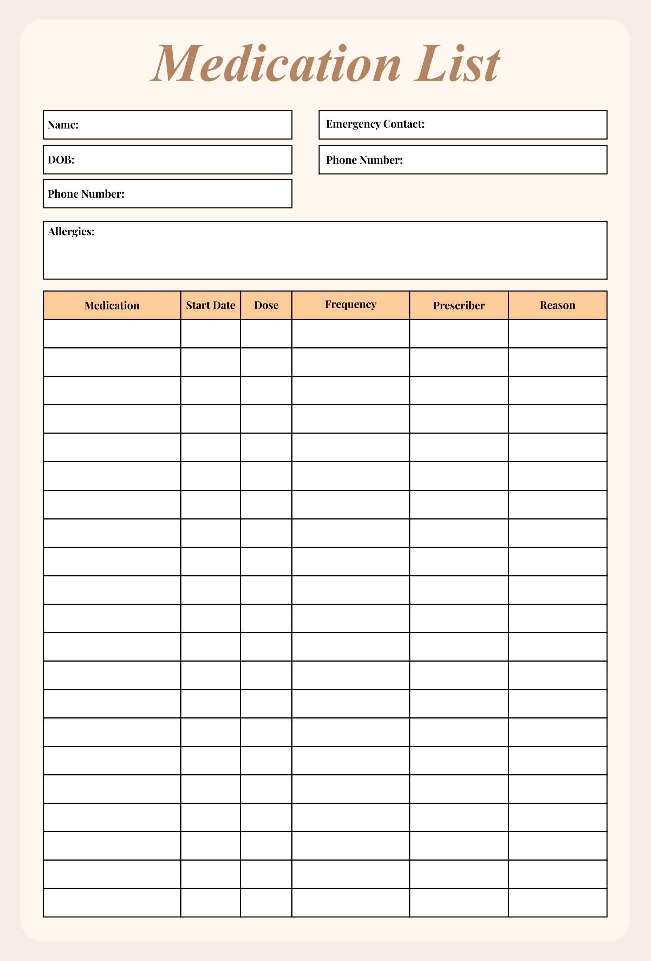 Medication List - 10 Free Pdf Printables | Printablee | Medication regarding Free Printable Medication List