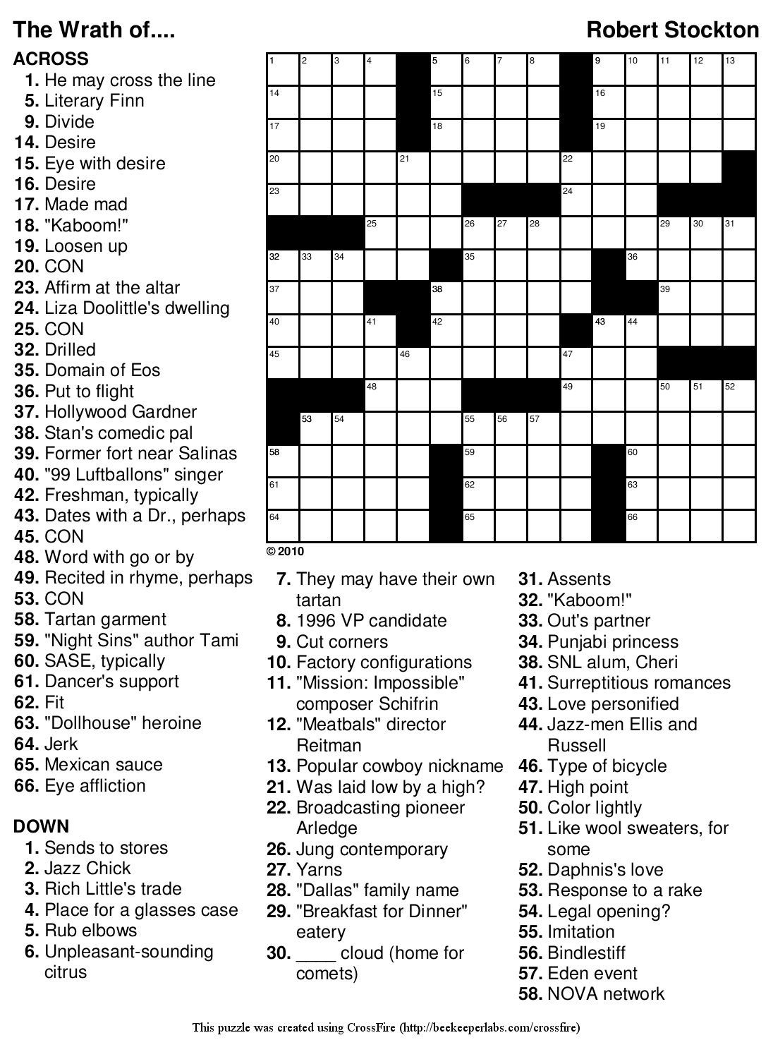 Medium Difficulty Printable Crossword Puzzles | Printable in Free Printable Crosswords Medium