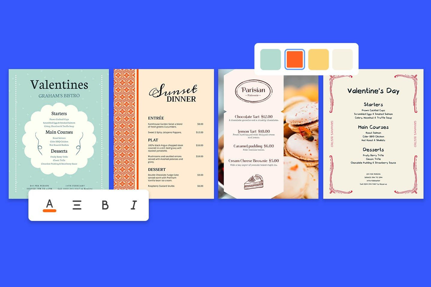 Menu Maker – Online Customized Menu Design For Free | Fotor intended for Free Online Printable Menu Maker