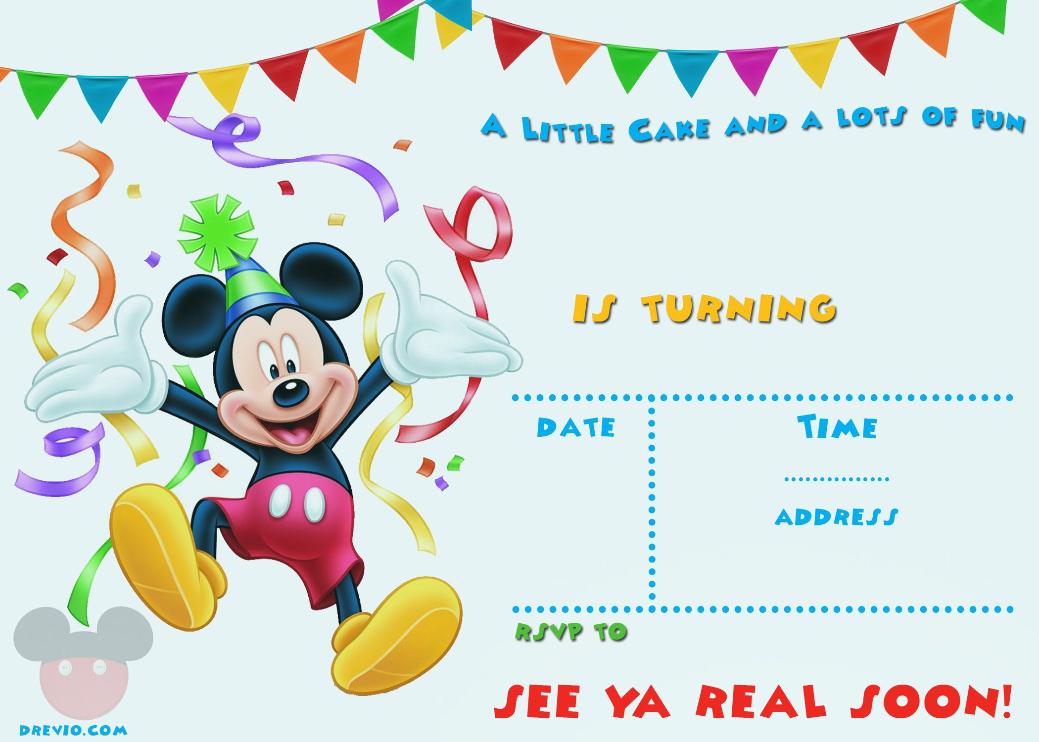 Mickey Mouse Birthday Party Ticket within Free Printable Mickey Mouse 1St Birthday Invitations