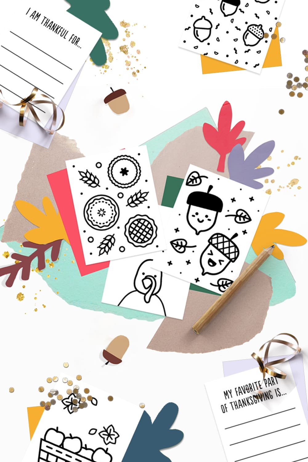 Mini Thanksgiving Coloring Books - A Free Printable Diy in Free Thanksgiving Mini Book Printable