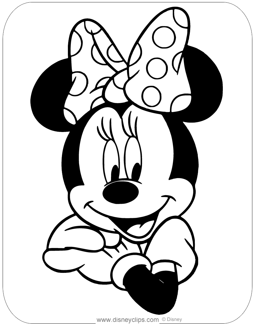 Misc. Minnie Mouse Coloring Pages (3) | Disneyclips in Free Printable Minnie Mouse Coloring Pages