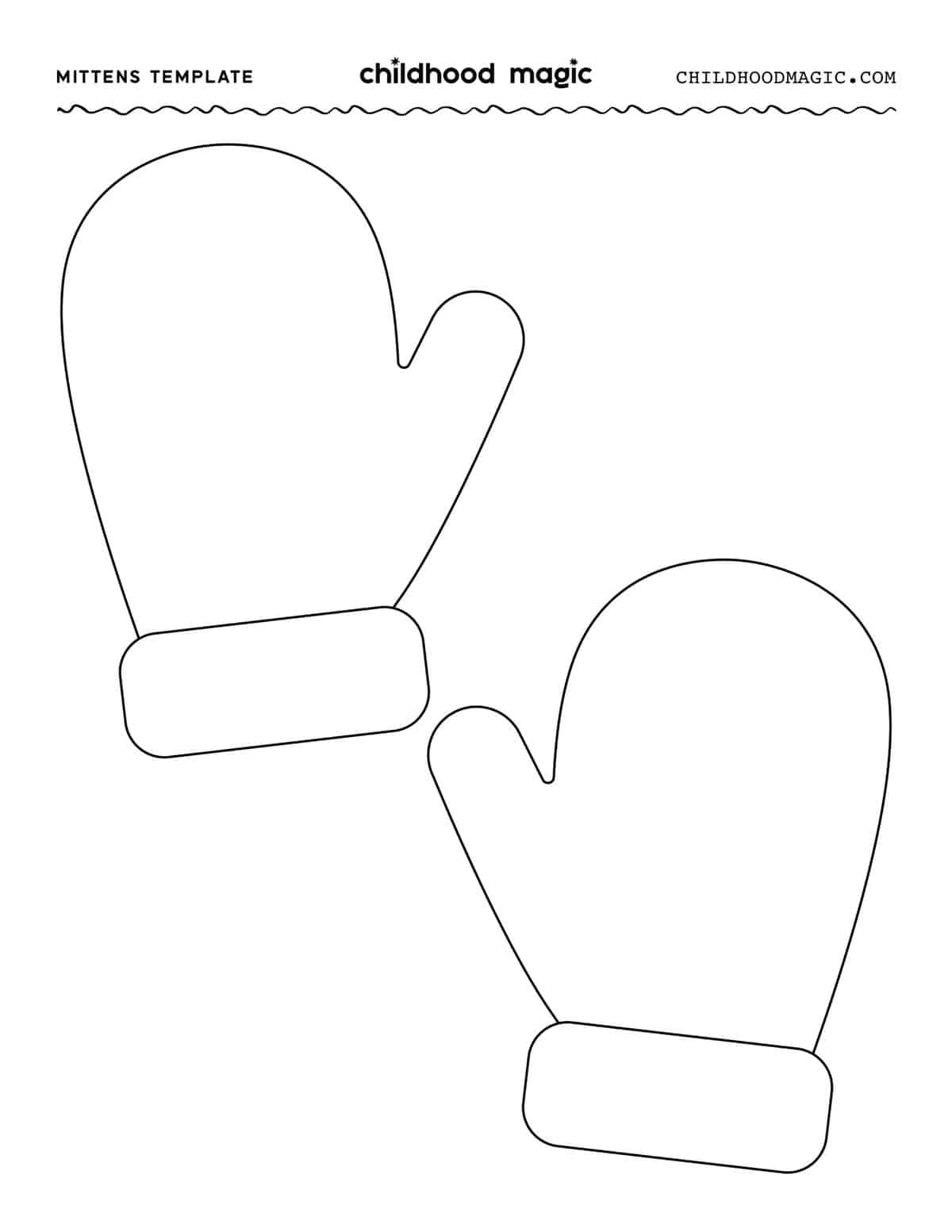 Mittens Template - Childhood Magic regarding Free Mitten Template Printable