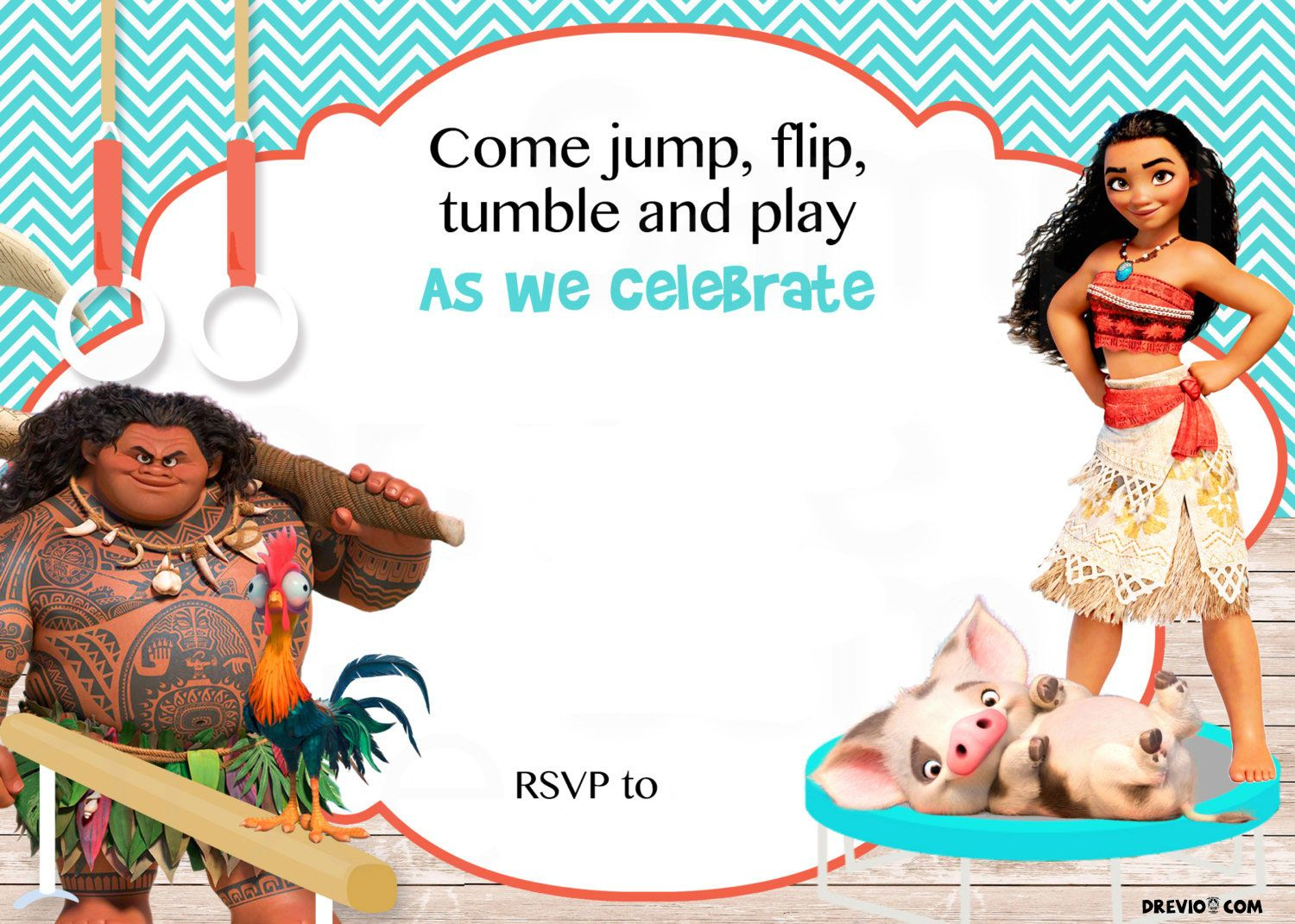 Moana Birthday Party Printables within Free Printable Moana Birthday Invitations