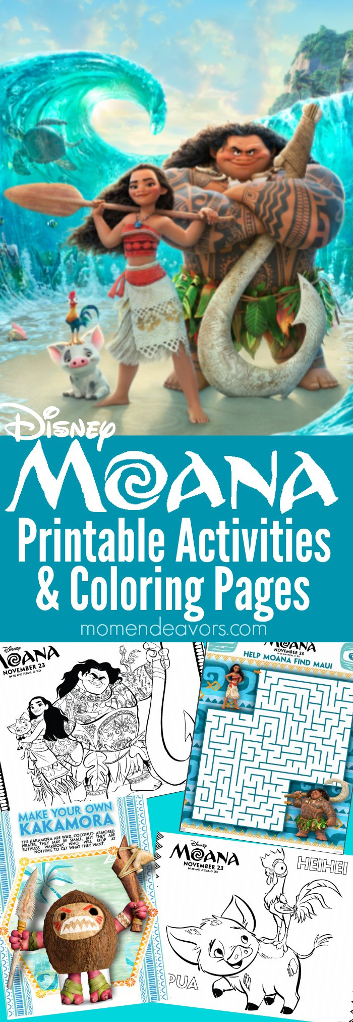 Moana Printable Activities &amp;amp; Coloring Pages - Mom Endeavors with regard to Moana Free Printables