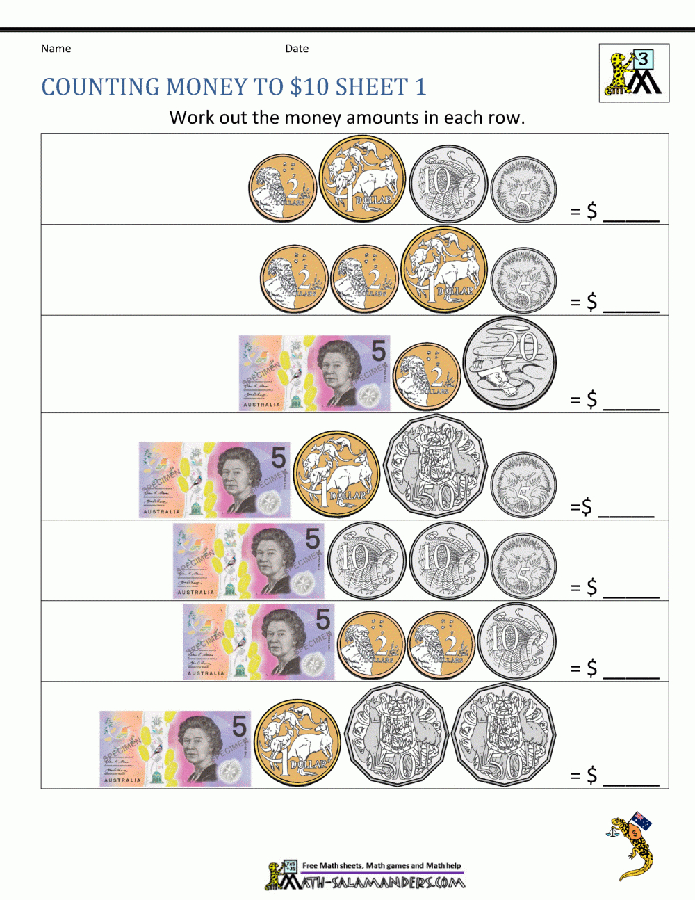 Money Worksheets Australian pertaining to Free Printable Money Worksheets Australia