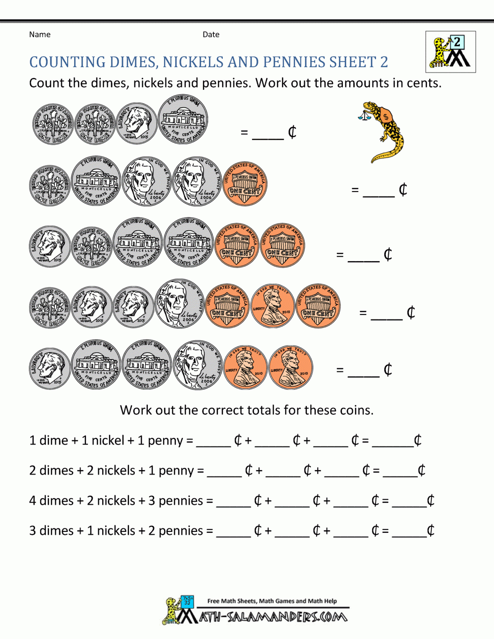 Money Worksheets For 2Nd Grade regarding Free Printable Second Grade Math