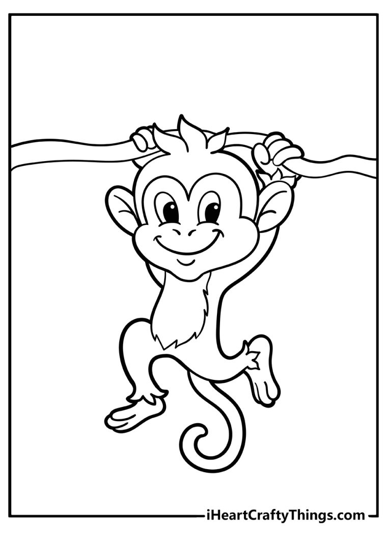 Monkey Coloring Pages (100% Free Printables) regarding Free Printable Monkey Coloring Sheets