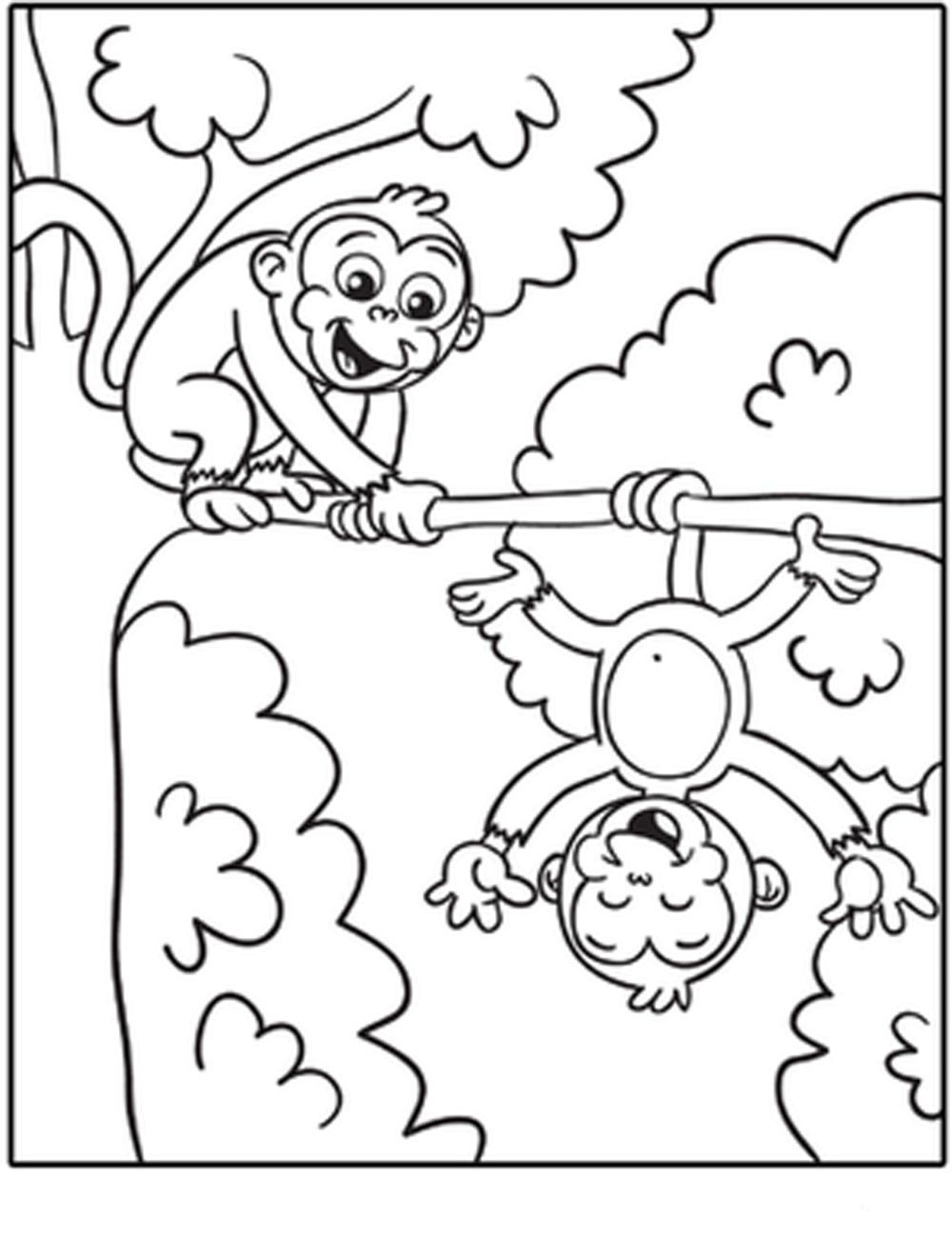 Monkey Coloring Pages Pdf Printable - Coloringfolder | Monkey in Free Printable Monkey Coloring Sheets