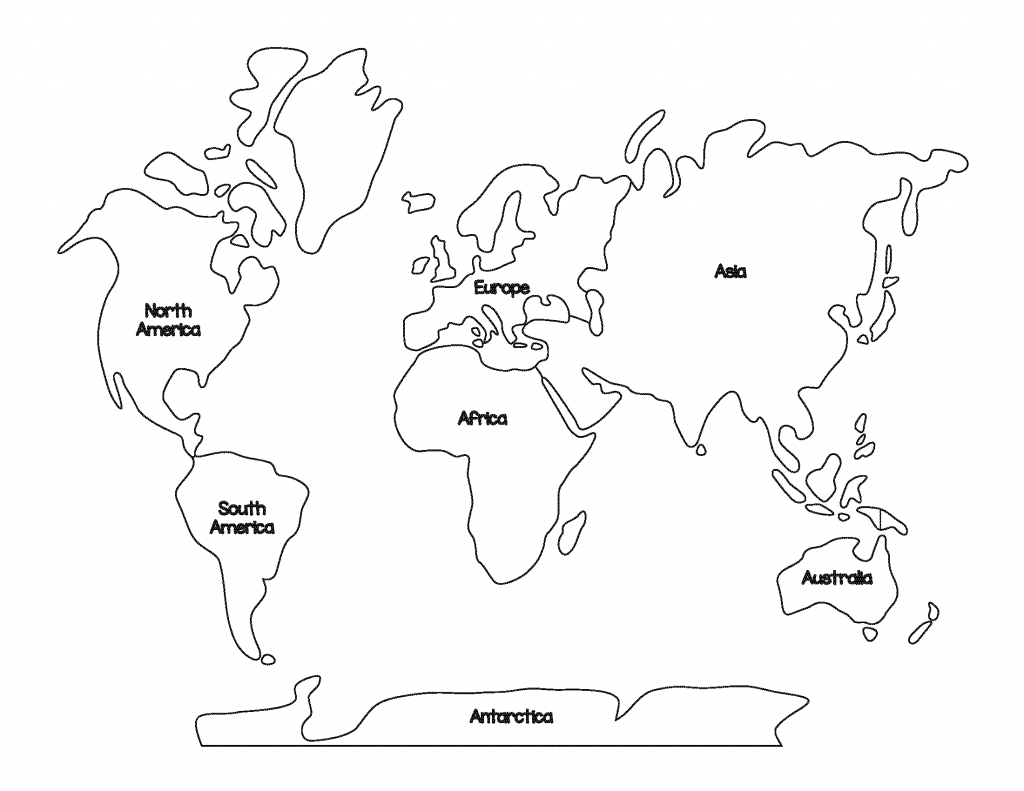 Montessori World Map And Continents | World Map Coloring Page throughout Montessori World Map Free Printable