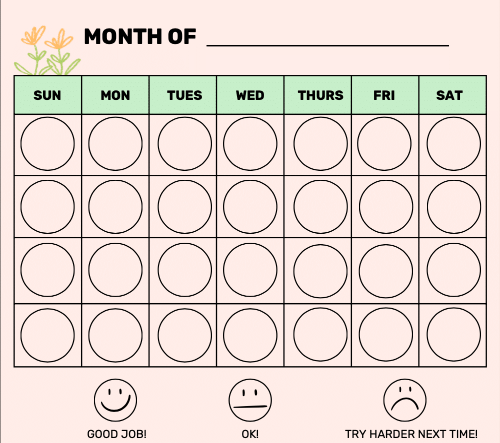 Monthly Behavior Chart | Free Printable - Goally within Free Printable Behavior Charts