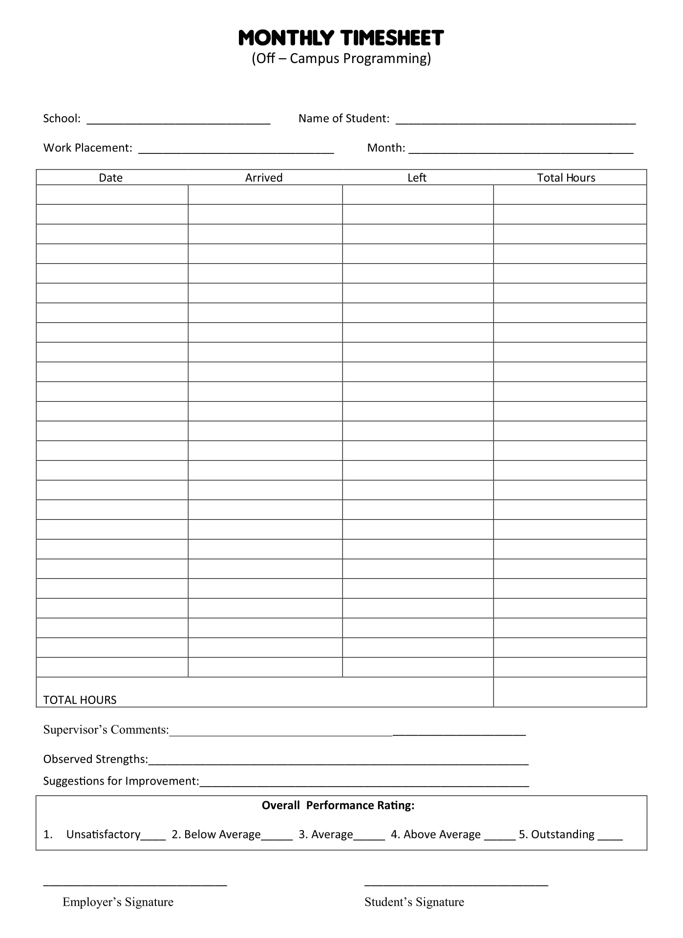 Monthly Time Sheets - 10 Free Pdf Printables | Printablee | Sales for Free Printable Weekly Time Sheets