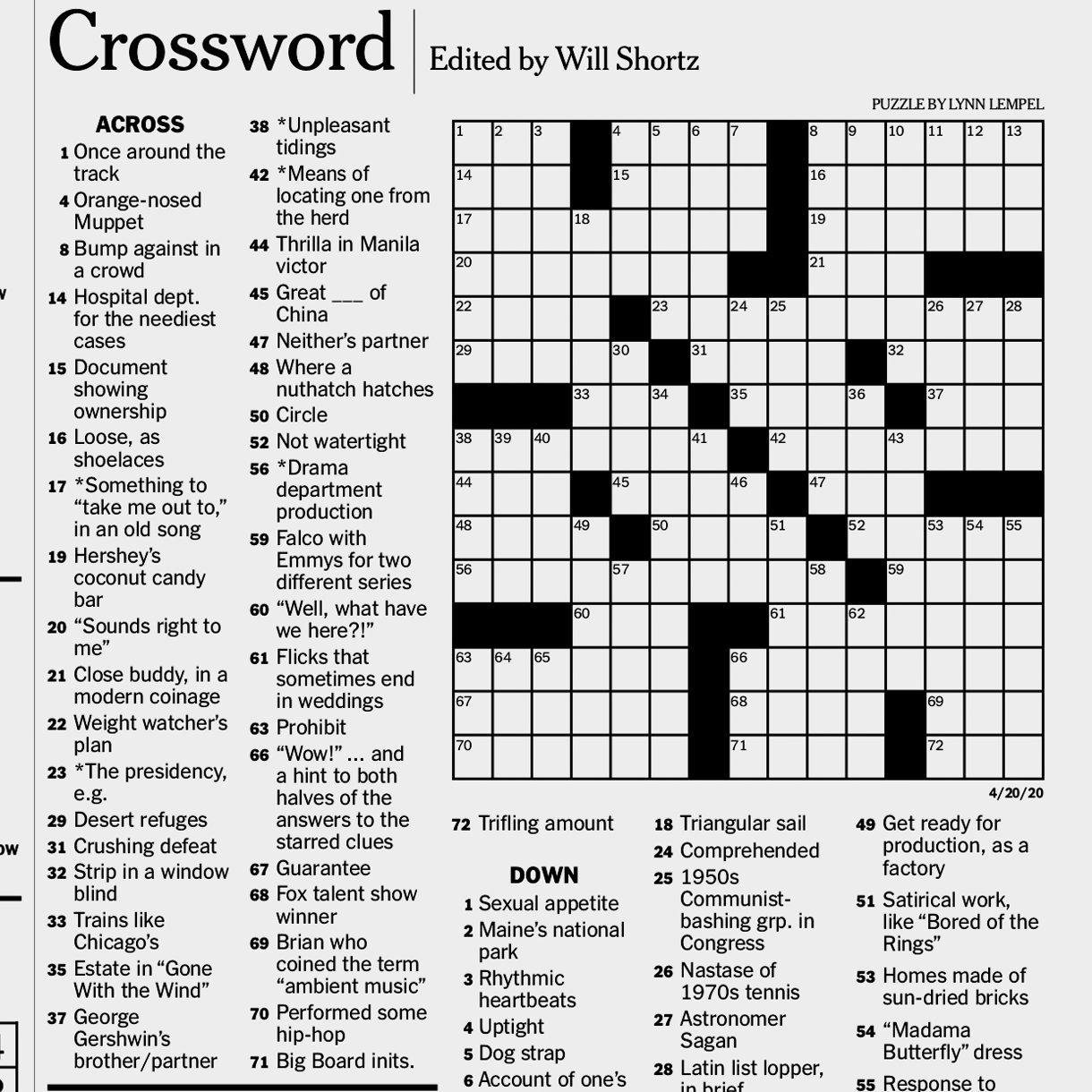 More Puzzles To Pass The Time The New York Times intended for New York Times Crossword Printable Free Monday