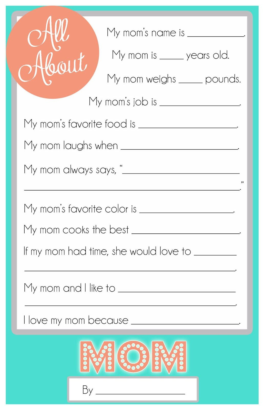 Mother&amp;#039;S Day Questionnaire Printable in Free Printable Mother&amp;amp;#039;s Day Questionnaire