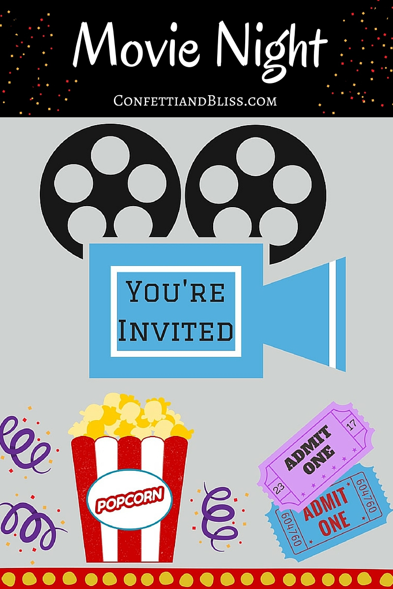 Movie Night Party Ideas + Free Printables - Confetti And Bliss for Free Movie Night Printables