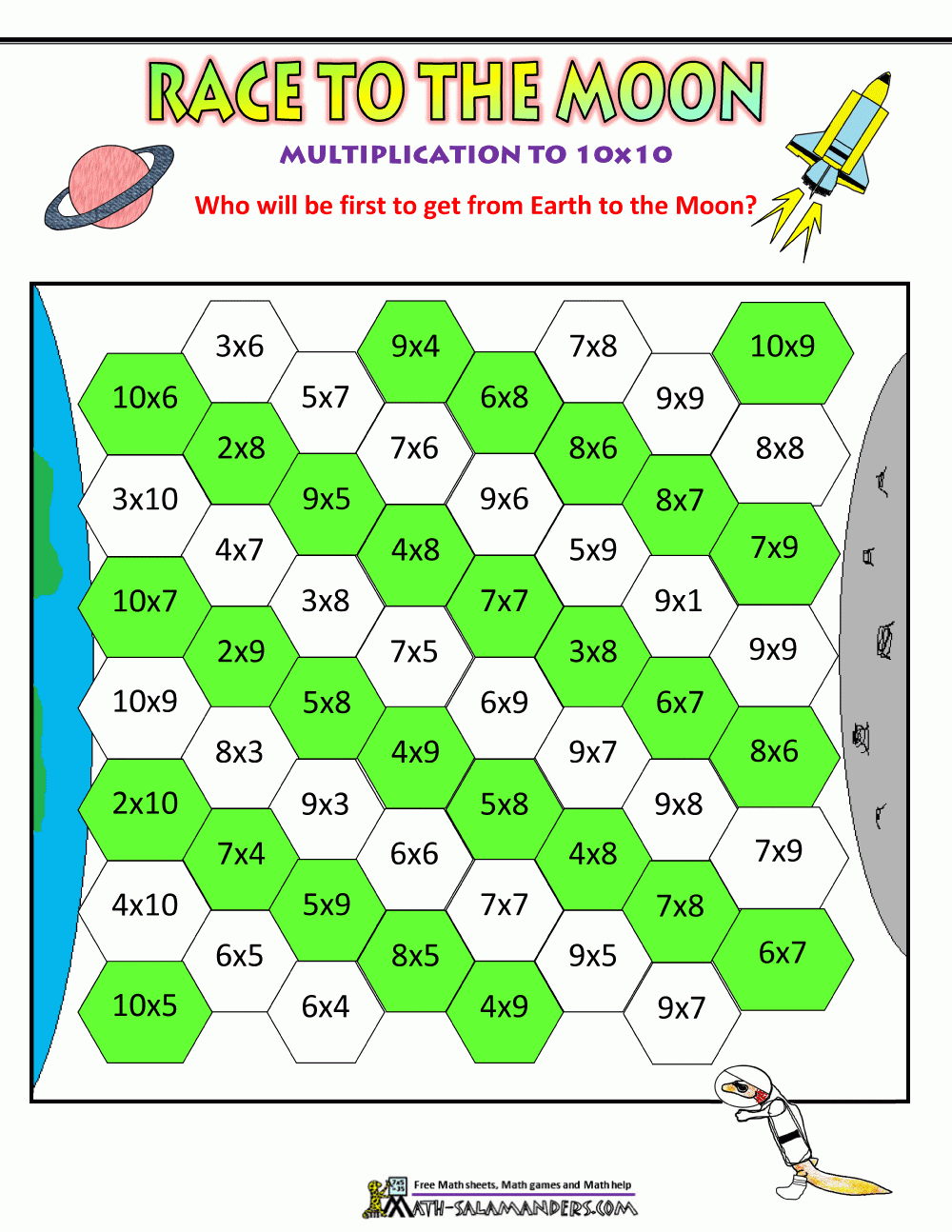 Multiplication Math Games in Free Printable Maths Games