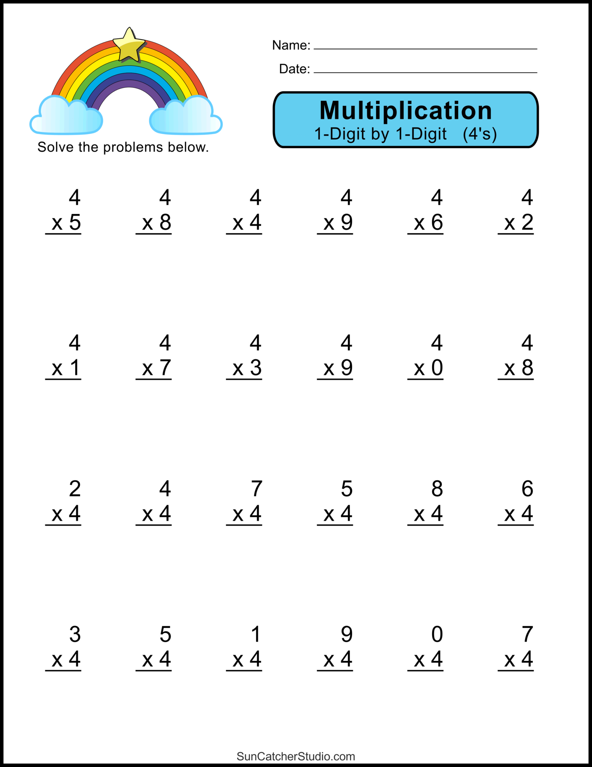 Multiplication Worksheets: (One-Digit Math Drills) – Diy Projects intended for Free Printable Multiplication Worksheets