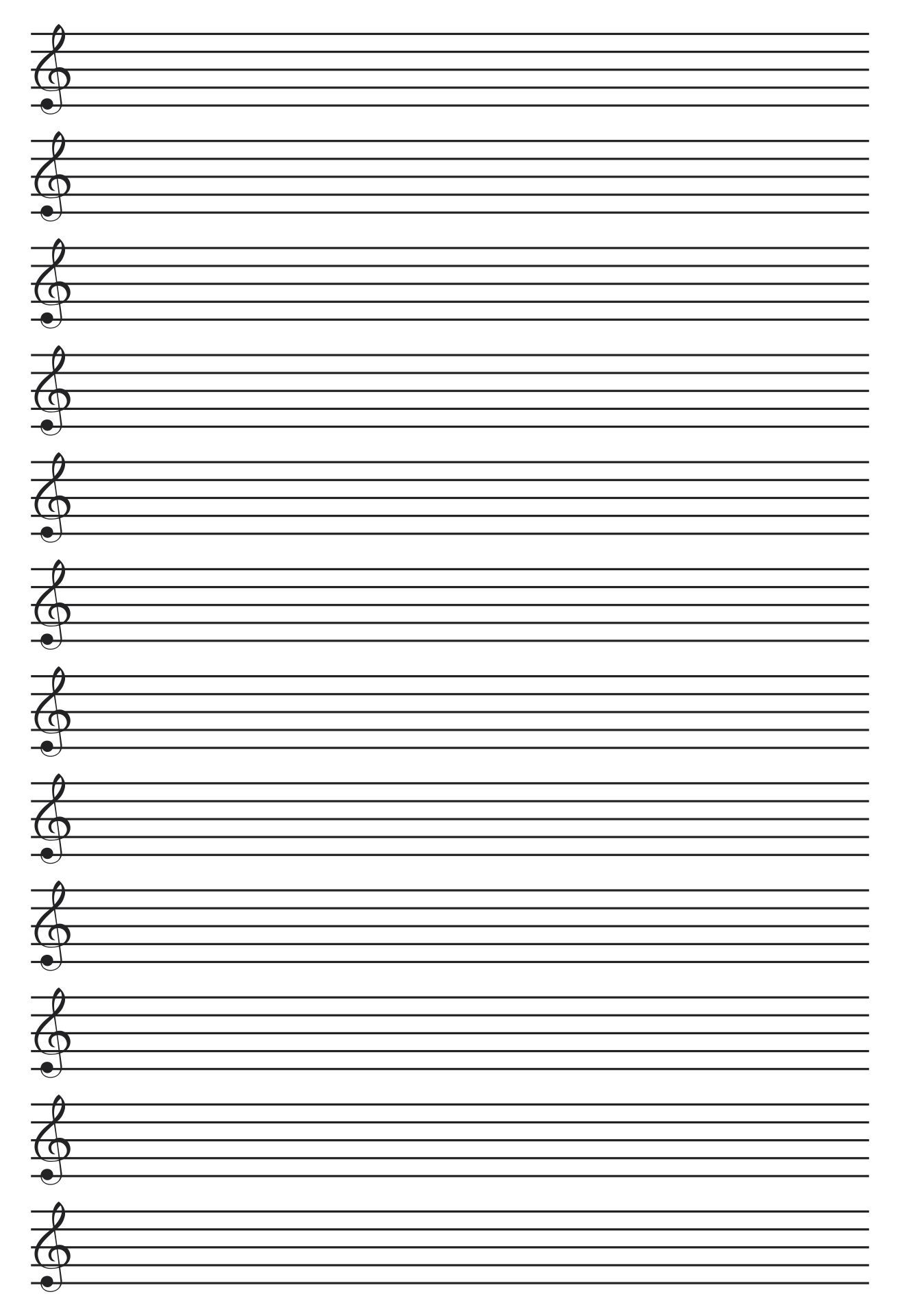 Music Notes Paper Template throughout Free Printable Staff Paper Blank Sheet Music Net