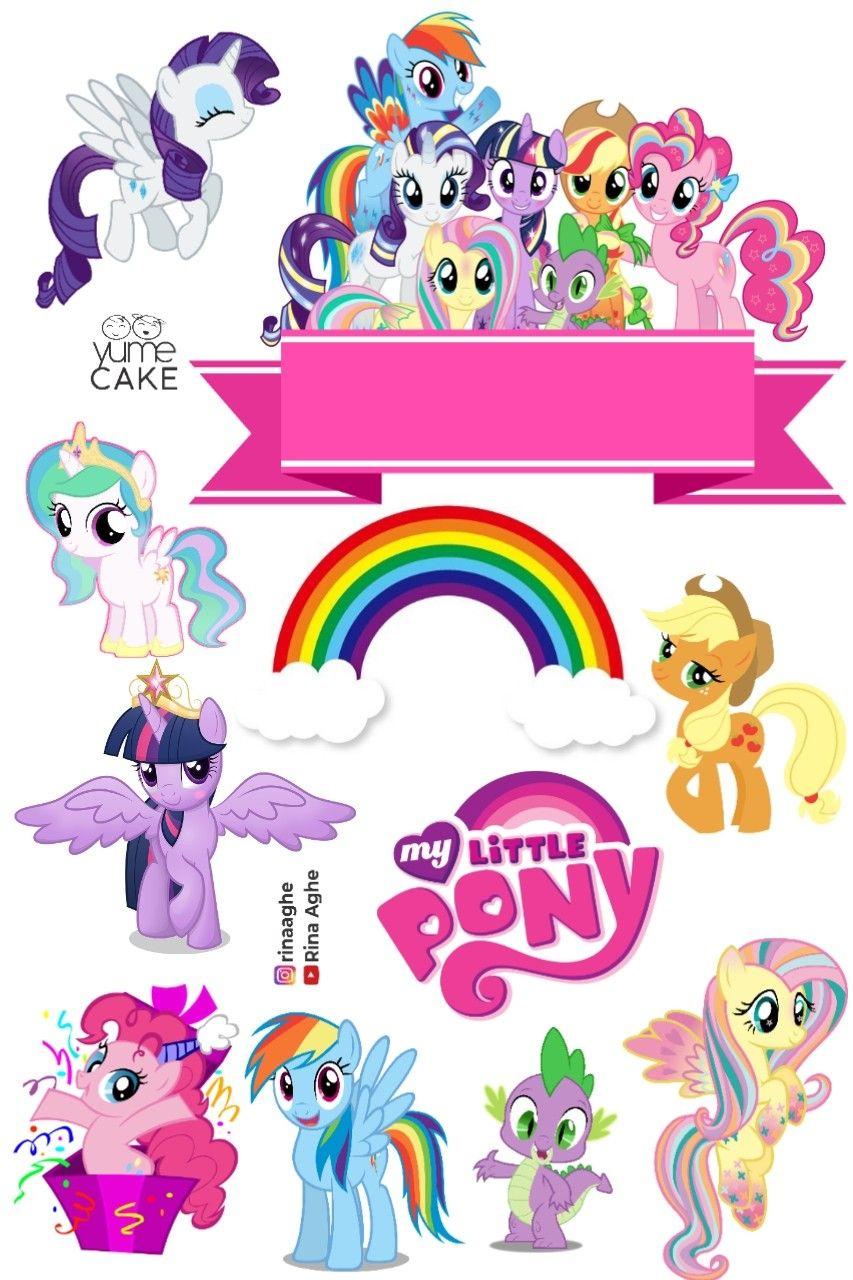 My Little Pony Cake Topper Printable pertaining to Free Printable My Little Pony Cupcake Toppers