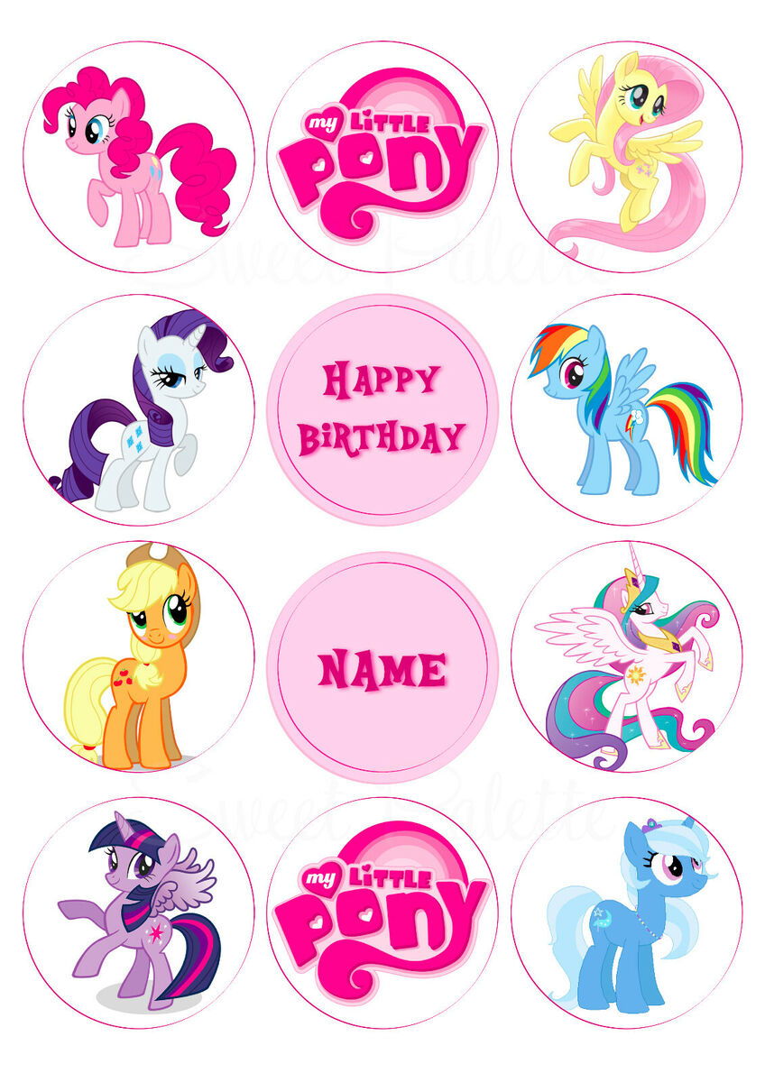 My Little Pony Cupcake Cake Toppers | Icing / Wafer Paper | Edible Print with regard to Free Printable My Little Pony Cupcake Toppers