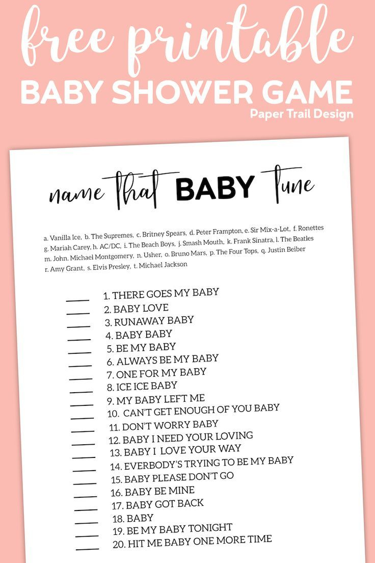 Name That Tune Baby Shower Game - Paper Trail Design | Free for Name That Tune Baby Shower Game Free Printable