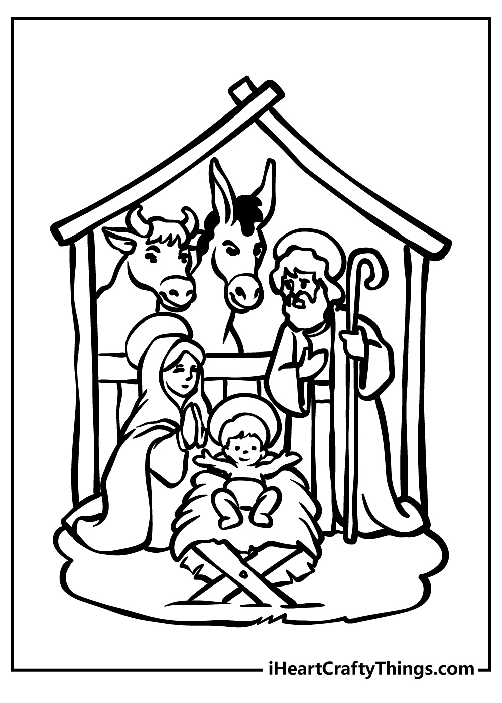 Nativity Coloring Pages (100% Free Printables) in Free Printable Pictures of Nativity Scenes