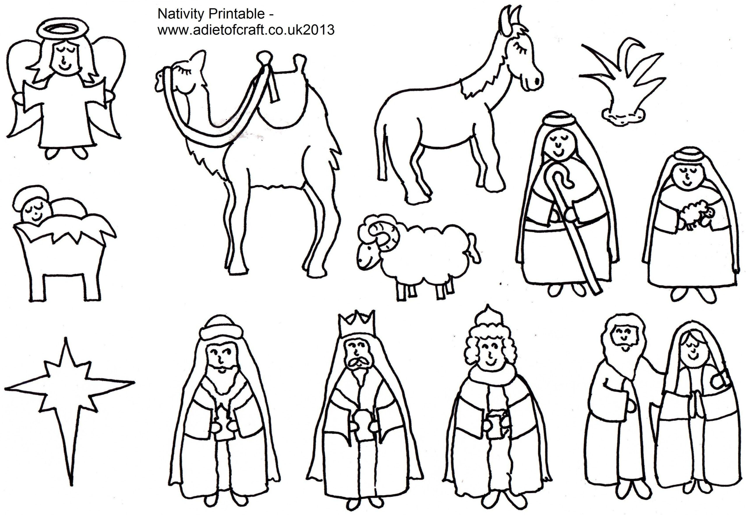 Nativity Colouring Page with Free Printable Pictures Of Nativity Scenes