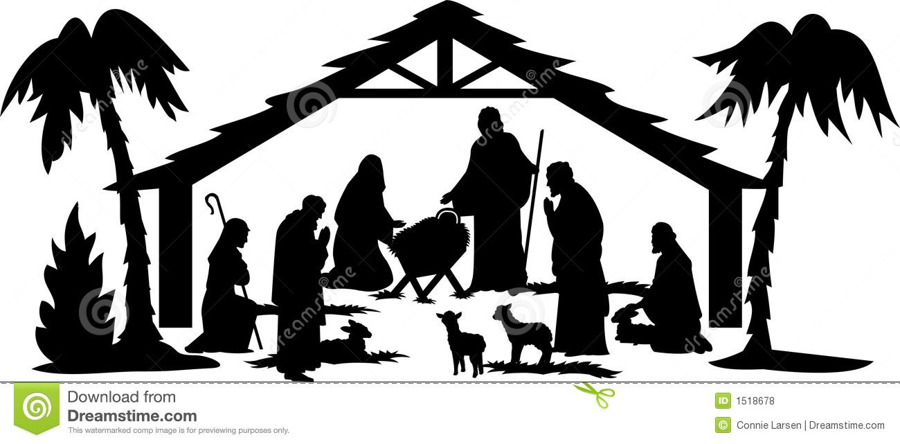 Nativity Silhouette/Eps Royalty Free Stock Photos - Image: 1518678 inside Free Printable Nativity Silhouette