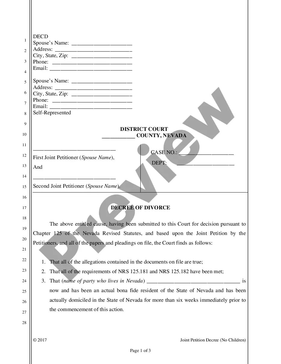 Nevada Decree Of Divorce - What Do Divorce Papers Look Like | Us for Free Printable Divorce Papers Nevada