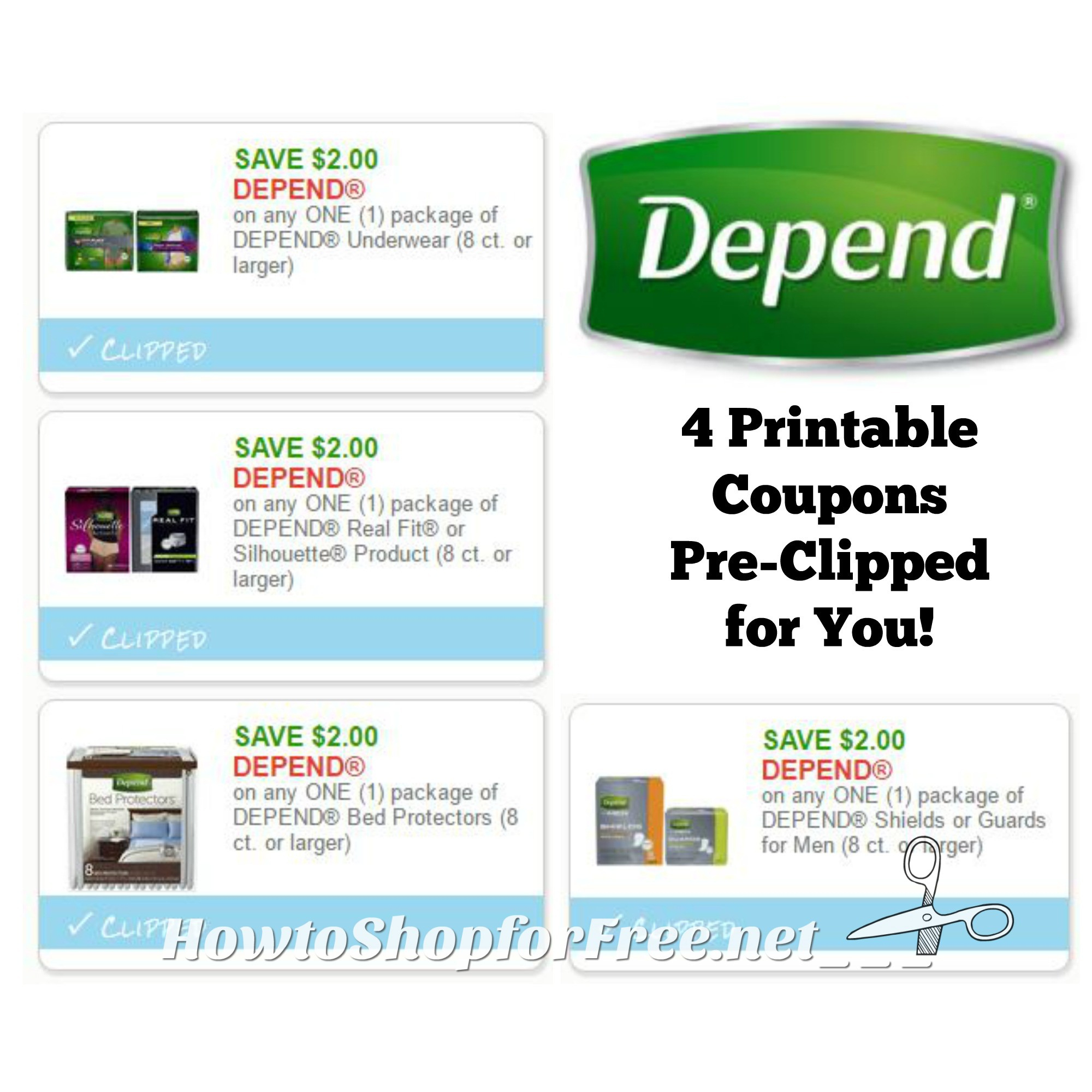 New Printable Coupons** Four Depend Coupons Pre-Clipped For You pertaining to Depends Coupons Free Printable 2018