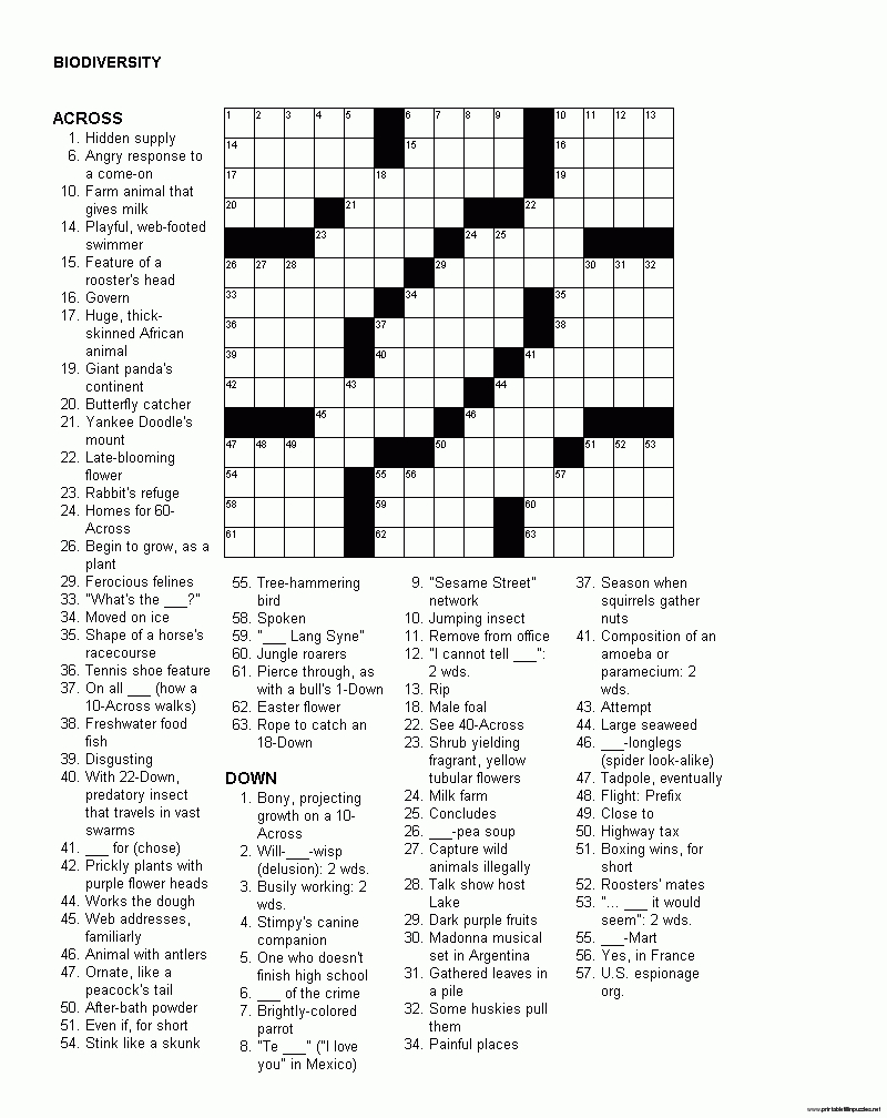 Newspaper Crossword Puzzles | Fun And Challenging throughout Printable Newspaper Crossword Puzzles for Free