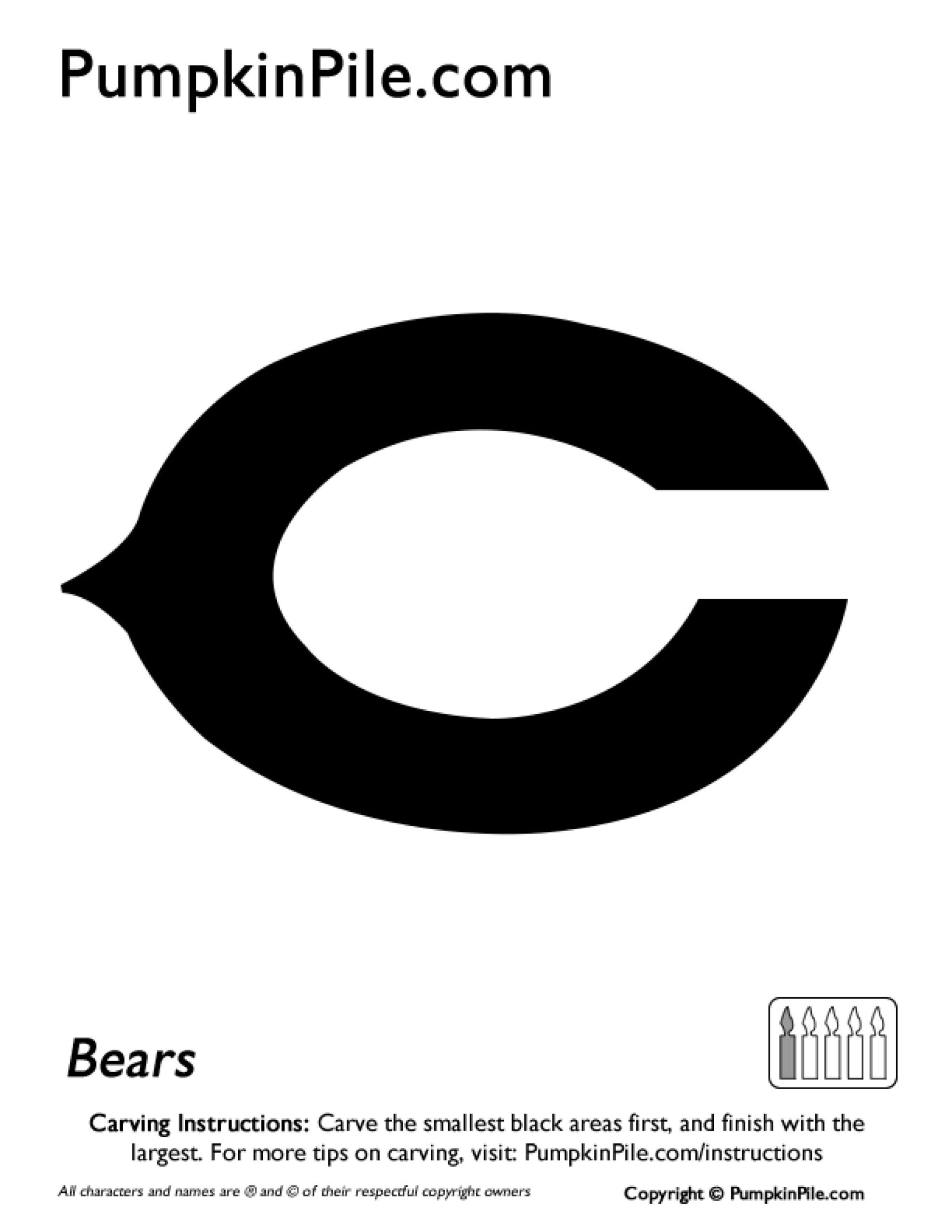 Nfl: Chicago Bears (Free Pumpkin Stencil - Pumpkin Pattern intended for Printable Nfl Pumpkin Carving Patterns Free