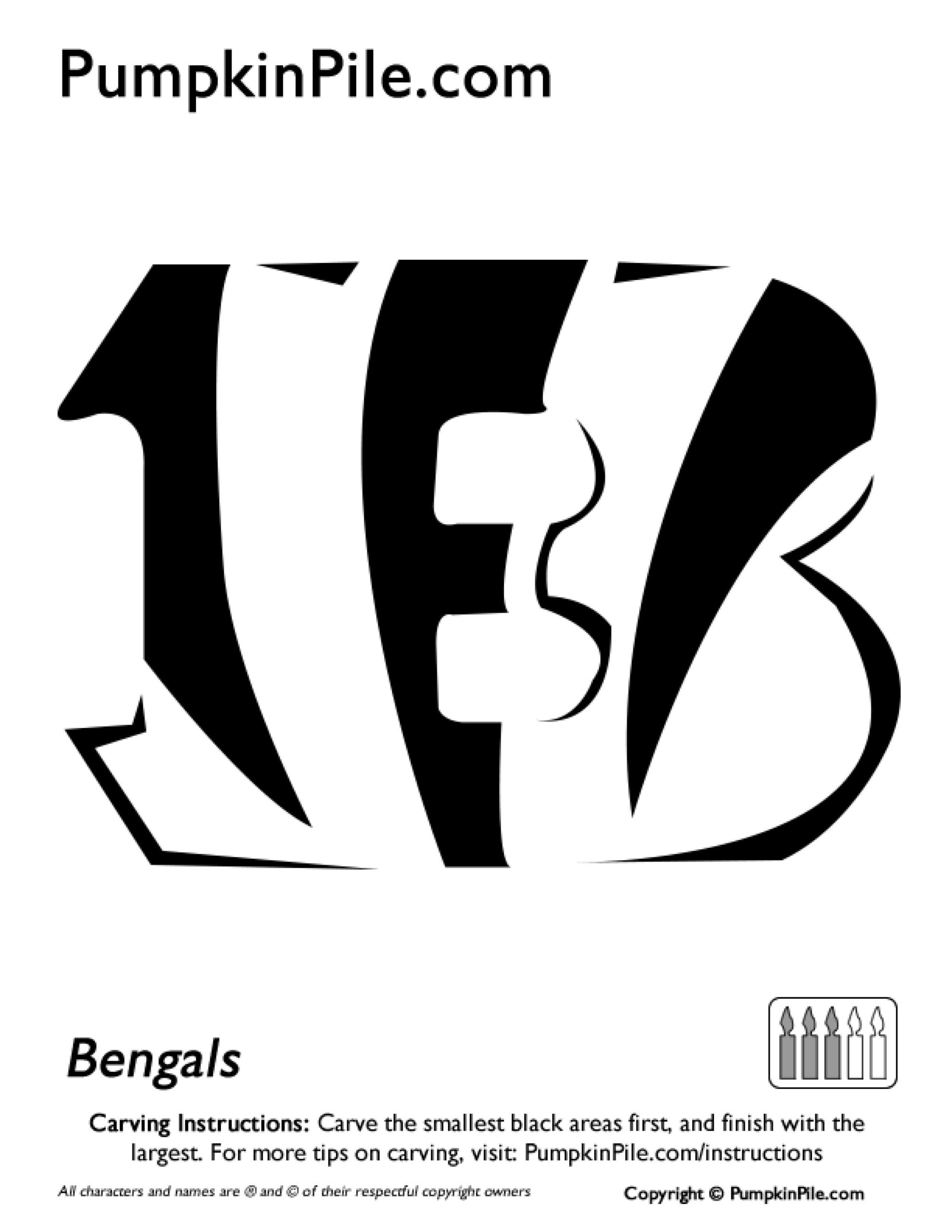 Nfl: Cincinnati Bengals (Free Pumpkin Stencil - Pumpkin Pattern with regard to Printable Nfl Pumpkin Carving Patterns Free