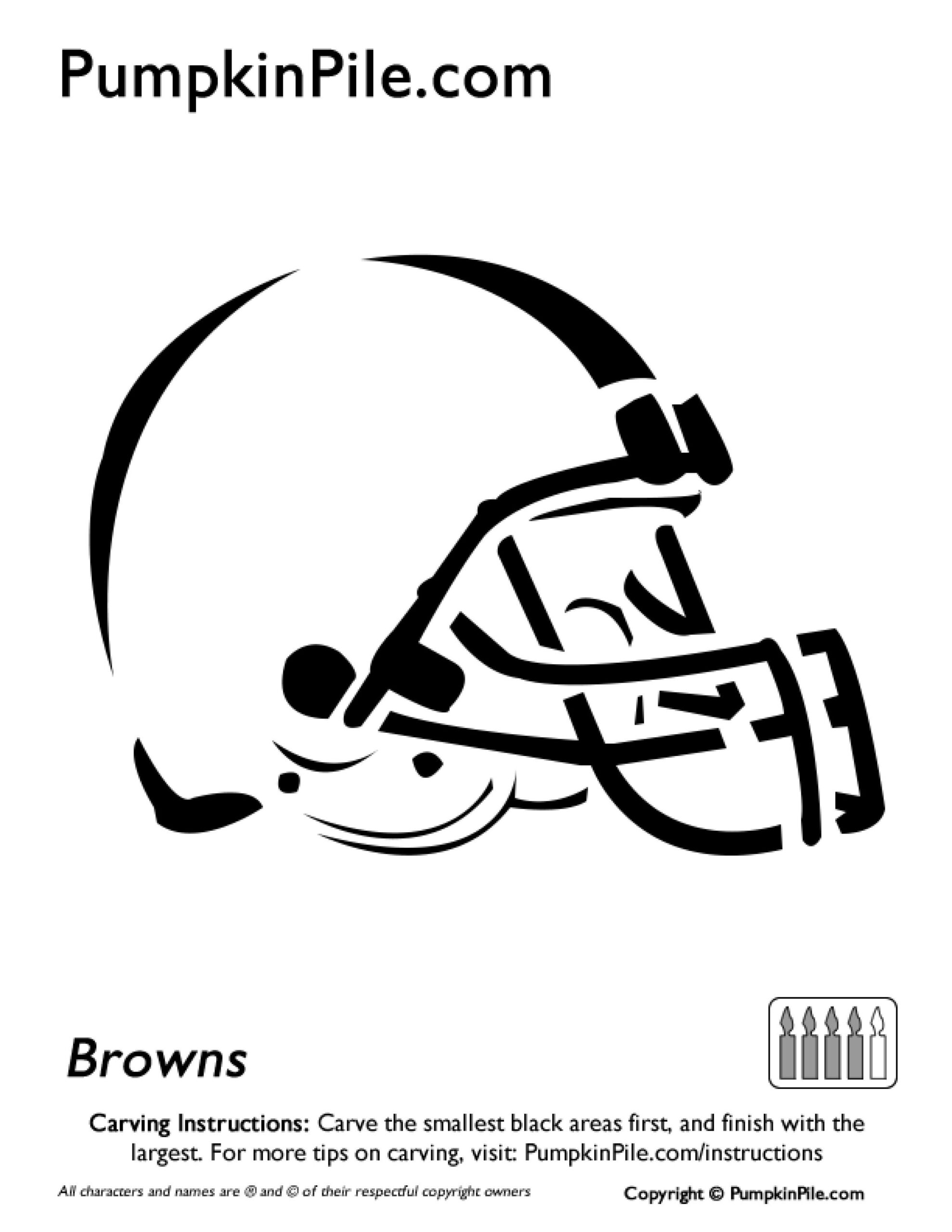 Nfl: Cleveland Browns (Free Pumpkin Stencil - Pumpkin Pattern in Printable Nfl Pumpkin Carving Patterns Free