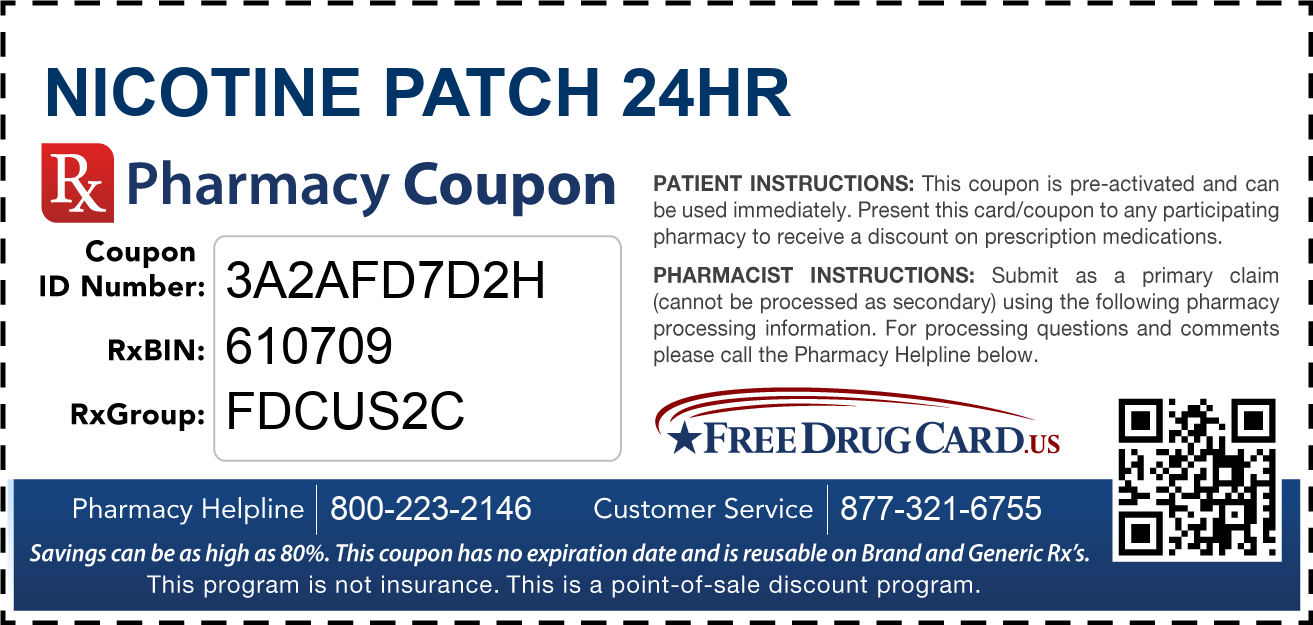 Nicotine Patch 24Hr Coupon - Free Prescription Savings At with regard to Free Printable Nicotine Patch Coupons