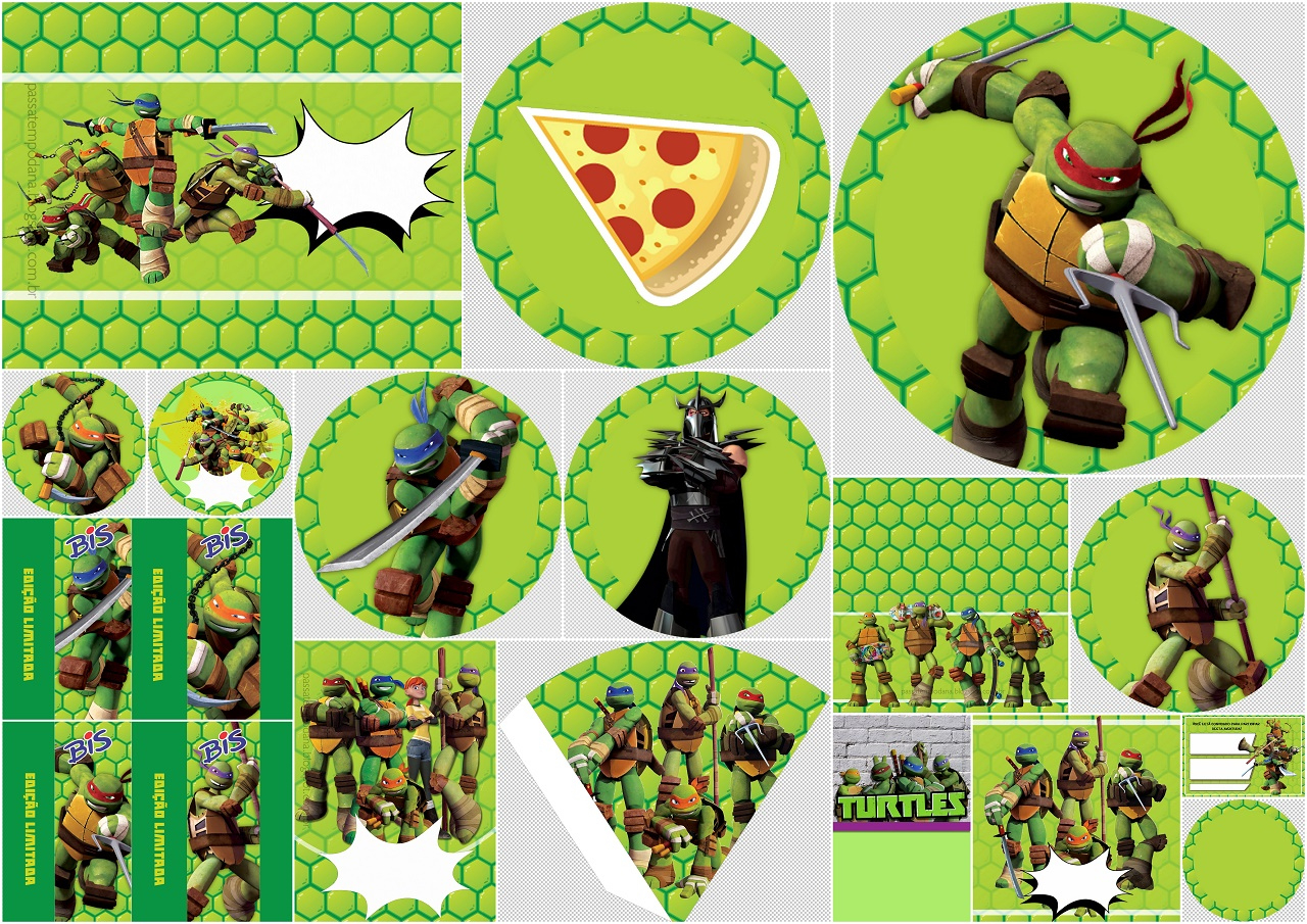 Ninja Turtles: Free Printable Party Kit. - Oh My Fiesta! In English for Free Printable Tmnt Food Labels