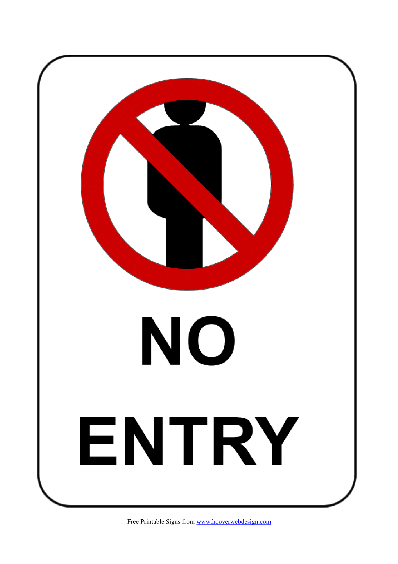 No Entry Signs | Poster Template with Free Printable No Entry Sign