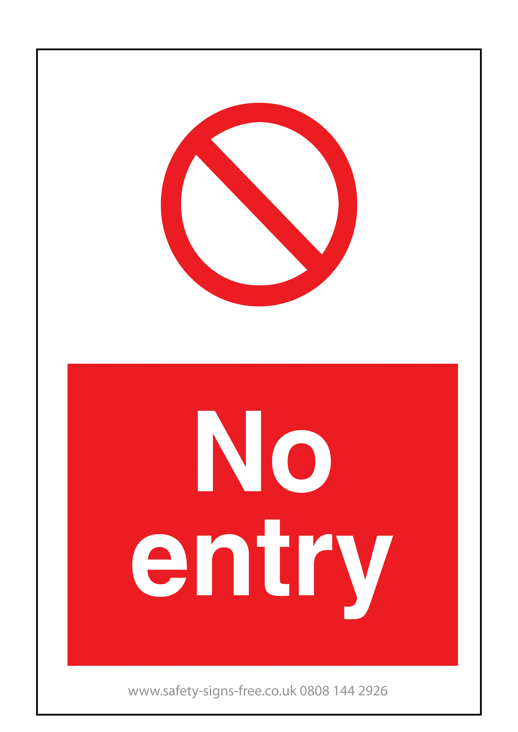 No Entry Signs | Poster Template within Free Printable No Entry Sign