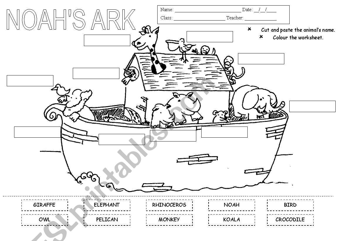 Noah´s Ark - Esl Worksheetsandraamaro inside Free Noah&amp;amp;#039;S Ark Printables